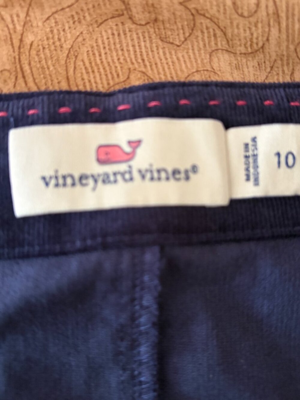 Vineyard Vines Navy blue corduroy button-front jumper dress Size 10 - Picture 4 of 6